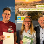 Dr. Oliver Kaiser (Geschäftsführer Naturpark Spessart), Nadine Menchen (Geschäftsführerin Naturpark Fränkische Schweiz-Frankenjura) und Heinrich Schmidt (Präsident Naturparkverband Bayern e.V.) © Heinrich Schmidt